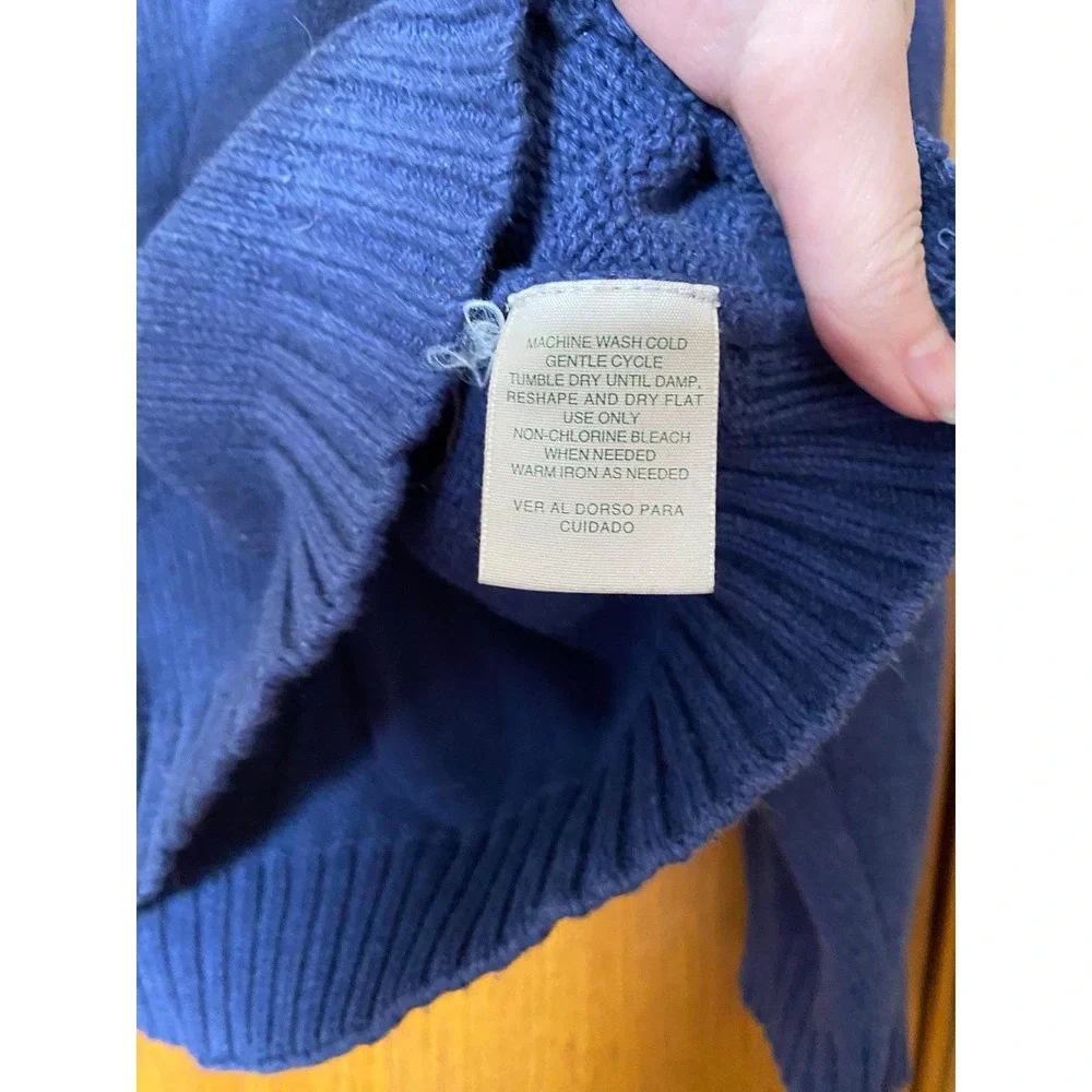 Vintage St Johns Bay 100% Cotton Knit Blue Sweater‎ Large Mens Heritage Preppy